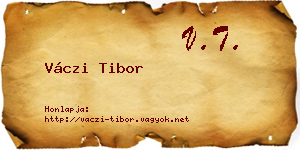 Váczi Tibor névjegykártya